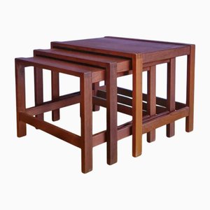 Vintage Danish Tris Nesting Tables from Tonder Mobelvaerk, 1950s, Set of 3