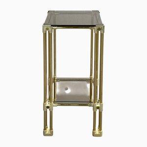 Beistelltischsäule aus Messing & Glas, 1970er