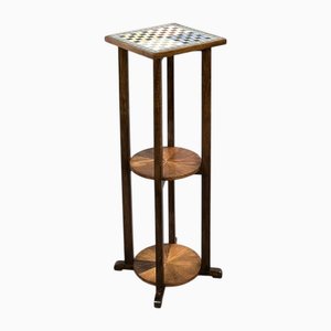 Art Deco Beistelltisch aus Holz & Mosaik, 1940er