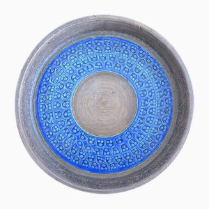 Blaue Rimini Keramikschale von Aldo Londi für Bitossi, 1960er