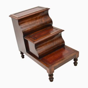 Victorian Leather Top Library Steps, 1840s