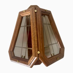 Wood and Glass Wall Light, 1960s