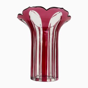 Ruby Red Crystal Vase from Val Saint Lambert