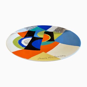 French Porcelain Plate by Sonia Delaunay for Artcurial, 1970s