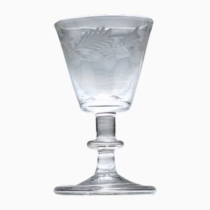 Antique Engraved Port Wine Glass, 1760