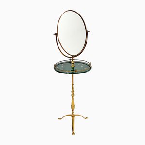 Brass Vanity Table with Mirror attributed to Peerage, 1960s