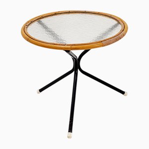 Mid-Century Modern Beistelltisch aus Bambus & Metall & Glas von Rohé Noordwolde, 1960er