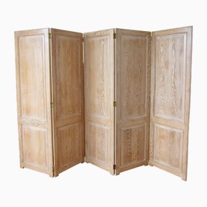 Large French Oak Folding Screen, 1940s