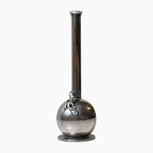 Versilberte Art Deco Eidechsenvase von Hugo Grün, 1930er