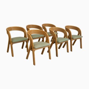 Sillas de bambú curvadas de Axel Enthoven para Rohe, 1970. Juego de 6