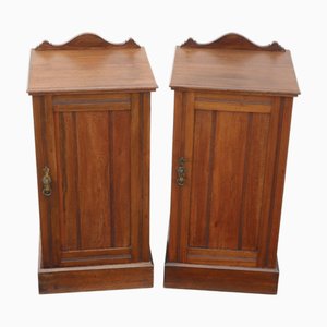 Antique Red Walnut Nightstands, 1890s, Set of 2