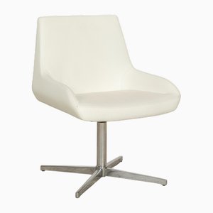 Tonon Leather Swivel Chairs in Cream, Set of 6