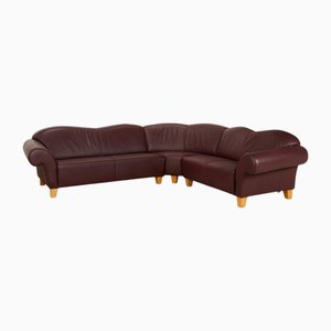 Leather Corner Brown Red Sofa from Machalke