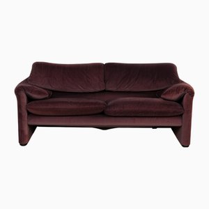 Maralunga Fabric Two-Seater Red Blue Sofa from Cassina
