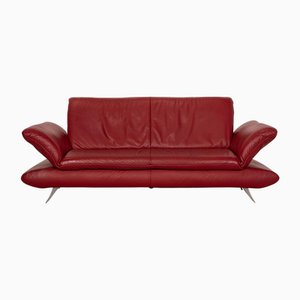 Rotes Drei-Sitzer Ledersofa von Koinor Rossini