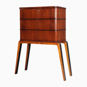 Vintage Bar Cabinet in Beech and Walnut, Italy, 1950s
