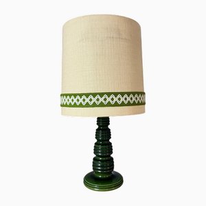 Table Lamp in Green Ceramic