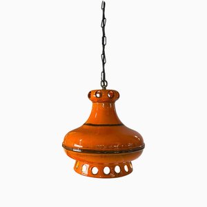 Orange Keramiklampe mit Kette