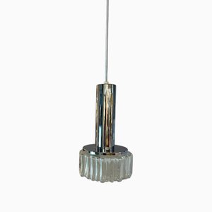 Model P105 Pendant Lamp in Glass and Chrome by Staff