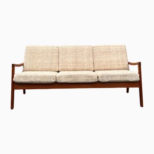 Drei-Sitzer Sofa aus Wolle & Teak in Beige von Ole Wanscher für Cado