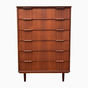 Danish Tallboy Teak Chest of Drawers
