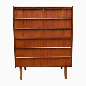 Teak Chest of Drawers with Continuous Handles