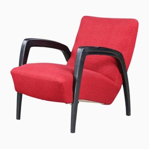 Mid-Century Modern Jan Vaněk Sessel aus Eiche mit Bezug, Cz 1930er