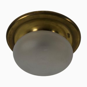 Mid-Century Round Brass Flush Mount No 1., 1960s, Italy