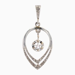 Art Deco Diamonds 18 Karat White Yellow Gold Pendant, 1920s