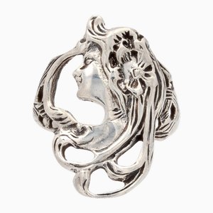 Art Nouveau Style Silver Ring