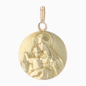 Colgante con medalla escapular de oro amarillo de 18 kt