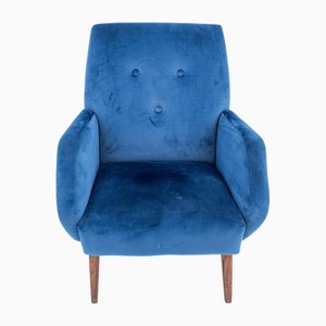 Vintage Velvet Armchair, 1950s