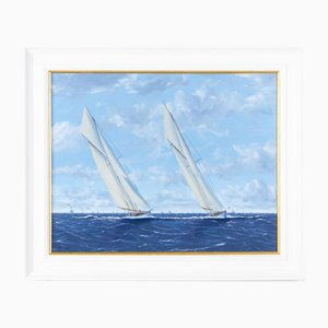 Ron Charles Mitchell de Londres, Americas Cup 1893 Yacht Racing, Peinture à l'huile