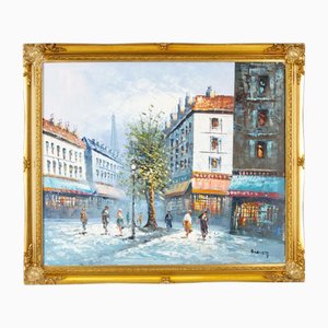 Caroline C. Burnett, Parisian Street, Oil Painting, Framed