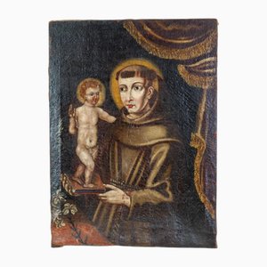 Spanish Artist, Saint Anthony of Padua with Infant Christ, 17th Century, Painting