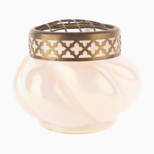 Antique Art Nouveau Pearlware Glass Vase from Loetz
