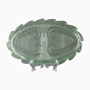 Antique Art Nouveau Uranium Glass Tray