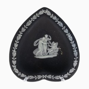 Antique Black Jasperware Ceramic Porcelain Bas Relief Dish from Wedgwood