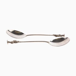 Cucharas para apóstol de plata esterlina George III con sello de contraste. Juego de 2