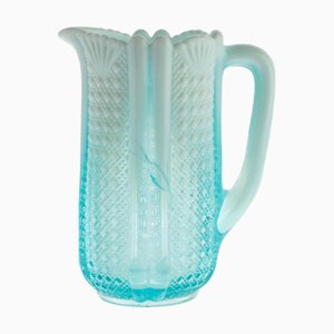 Pot à Crème Victorien Richelieu Bleu Pearline en Verre Pressé de Davidson