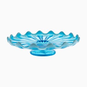 Victorian Brideshead Blue Pearline Pressed Cake Stand from Davidson