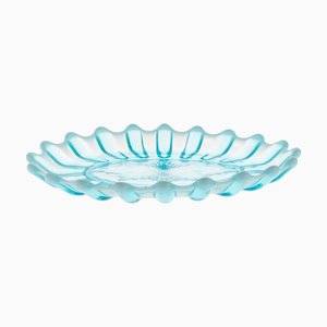 Viktorianischer ovaler Brideshead Teller aus gepresstem Glas von Davidson
