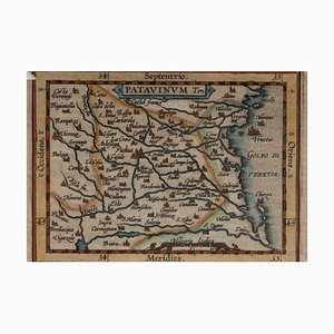 Lithographie Gravée Carte Provinciale Italienne, 17ème Siècle