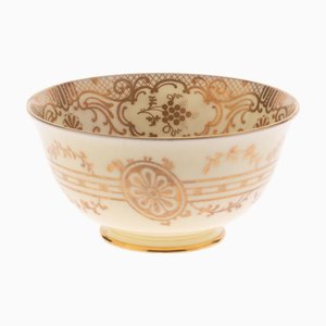 Antique Gilt Porcelain Crown Bowl from Staffordshire