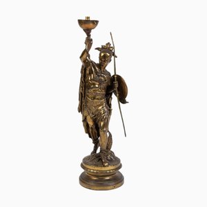 Antique Native American Bronze Sculpture Lamp