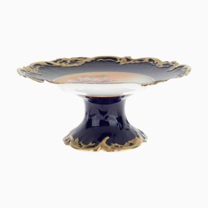 Antique French Floral Porcelain Compote from Limoges