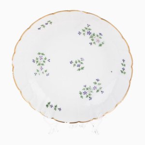 Antique French Porcelain Barbeau Pattern Plate, 19th Century