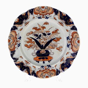 Antique Ironstone Ceramic Pottery Plate with Chinese Bouquet Pattern from Masons