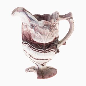 Pot à Crème Victorien Antique en Verre Pressé, 19ème Siècle de Sowerby