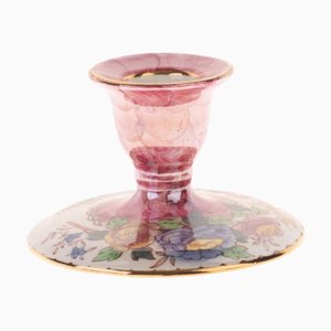 Bougeoir Antique en Céramique et Poterie Pivoine Motif Rose de Maling